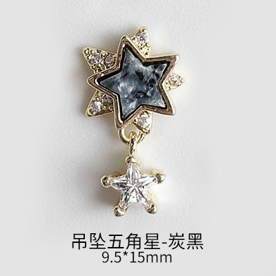 NZJ043  New nail art shell love jewelry metal accessories nail decoration diamond alloy jewelry