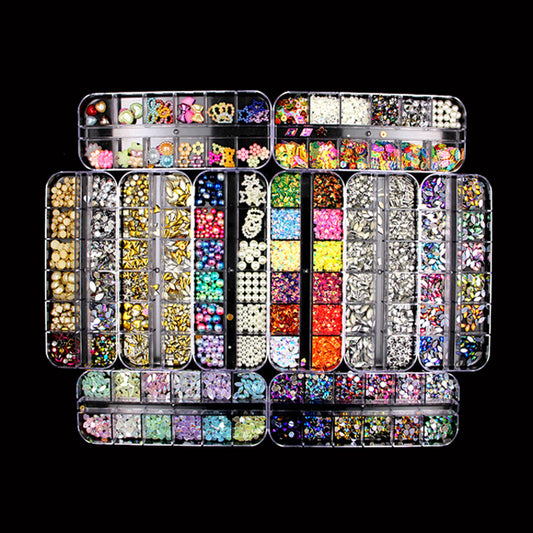 NRS021  ForLife Mixed nail art decals diamond jewelry crystal nails art rhinestone designs 3d shinny nail decorations