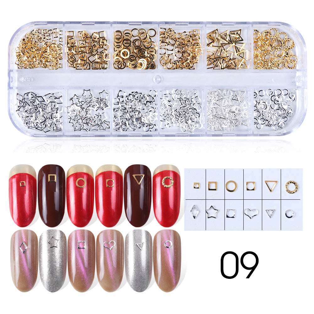 NRD005 Baroque Style Metal Jewelry Rivet Pearl Thin Section Light Nail Patch Gold Silver Rivets DIY Nail art Decoration