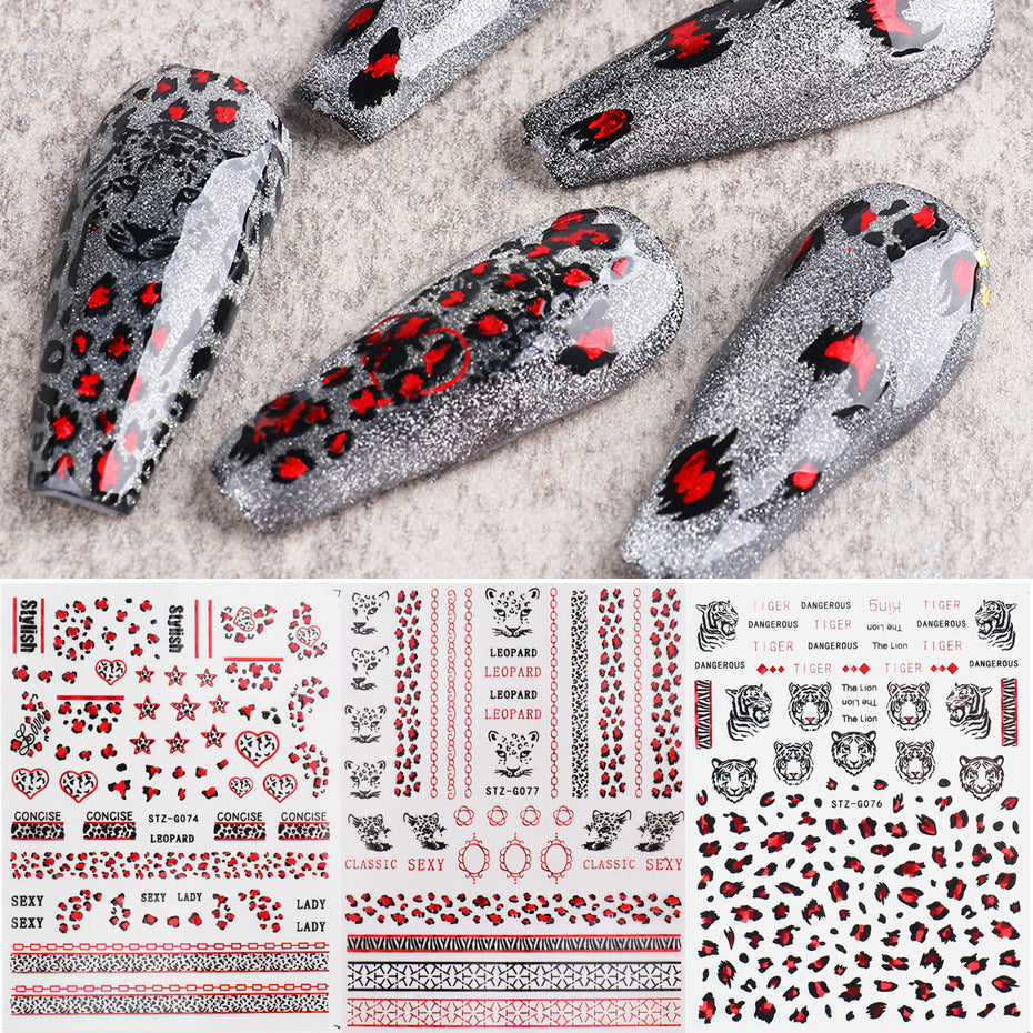 VAL018  Hot nail art stickers ins retro western valentine series nail sweet stickers decals nail