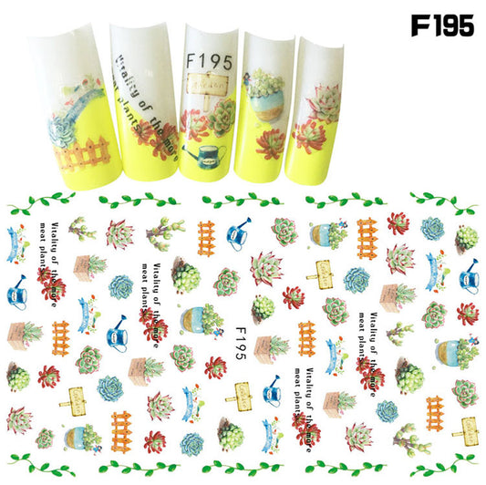 FSMB008 New nail stickers, ink flower 3d nail stickers, large flowers, F series stickers