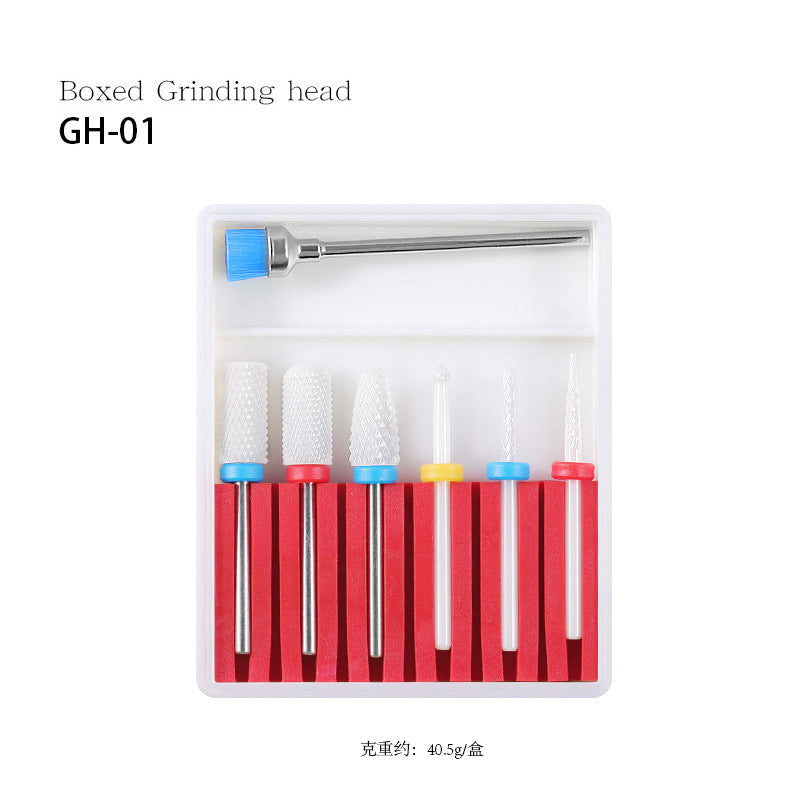 FMT026 New nail art ceramic tungsten steel alloy drill bits set grinding machine polishing tool