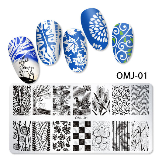 FYMB005 New nail art printing template, Christmas tree butterfly, printed steel plate square template