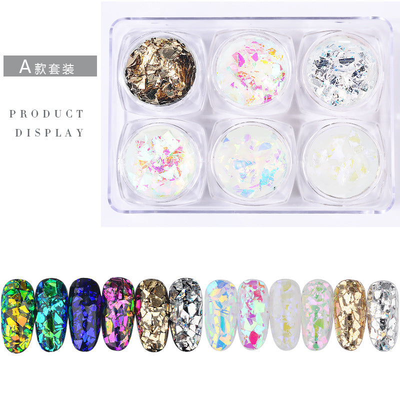 FSMB005 Nail Art Accessories Glass Fragments, New Irregular Gold Foil Tin Foil, Symphony Nail Sequins