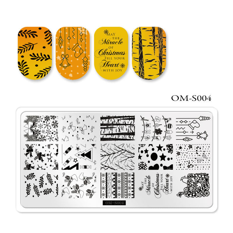 FYMB012 Christmas nail art stencil print template, nail decoration print stencil, painted stencil for paper card packaging