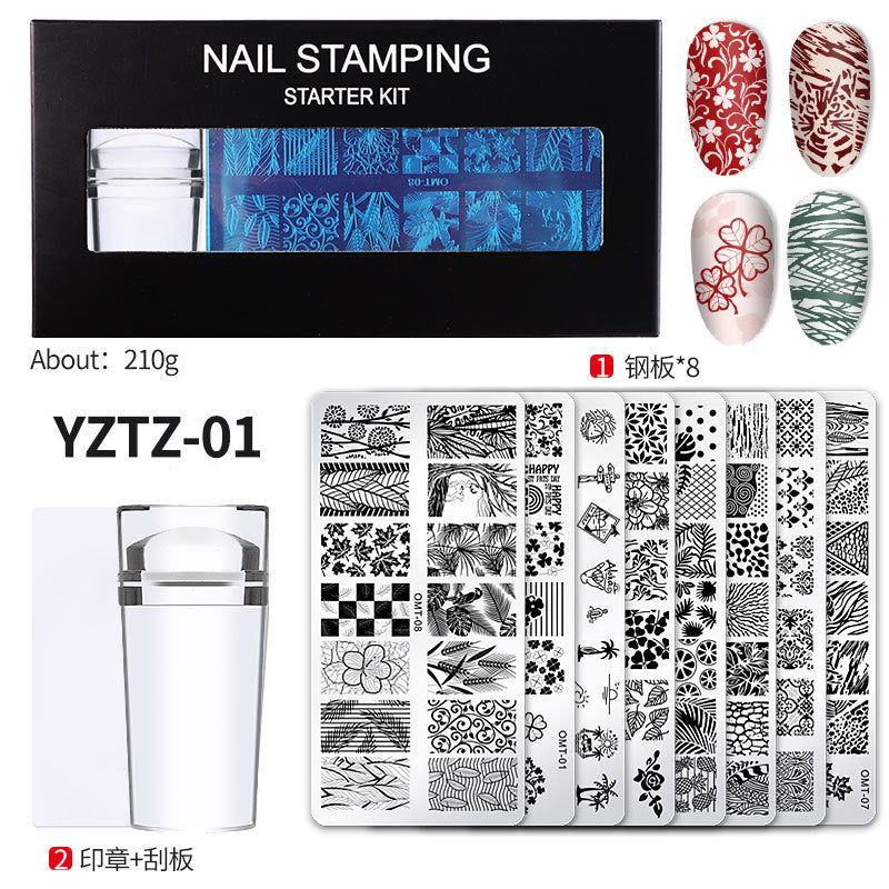 FYMB007 Printing set stamp printing steel plate, nail polish-free painting manicure tools full set, wholesale