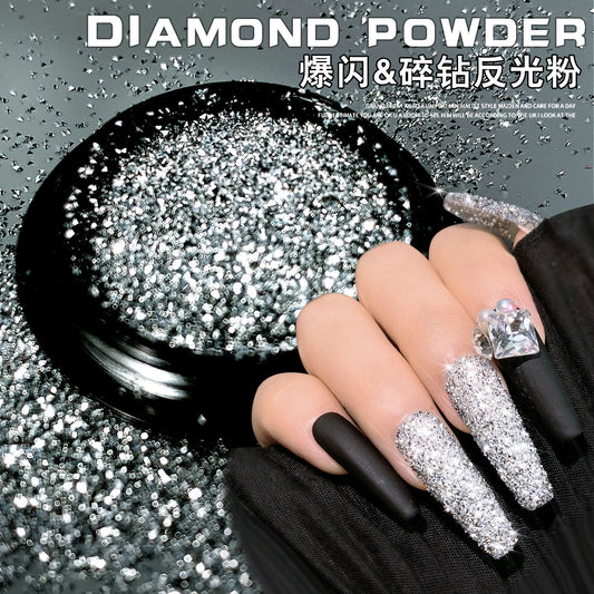 FFMA004 Nail art crystal broken drill, micro drill, flash, reflective, bounce powder, high-gloss spar glitter, nail powder