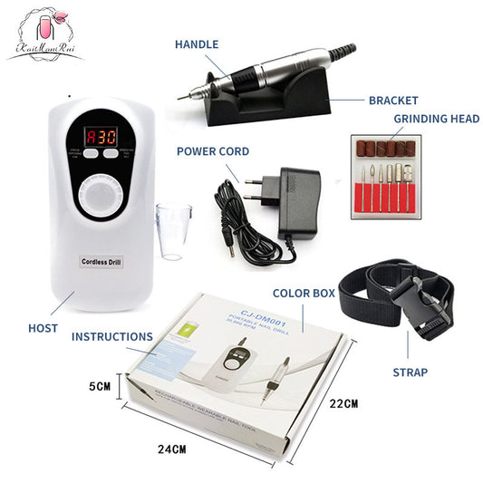 FNDM002 New nail drill machine, wireless mini electric nail polisher, portable nail polisher