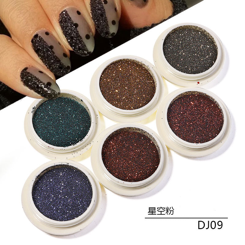 FFMB017 Nail Fairy Eye Sequins, Eye Makeup Sequins, Bright Gradient Nail Glitter Sequins Laser Loose Powder, 6 Pack