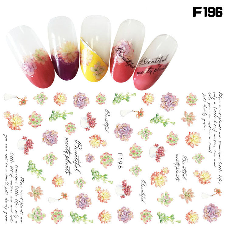 FSMB008 New nail stickers, ink flower 3d nail stickers, large flowers, F series stickers