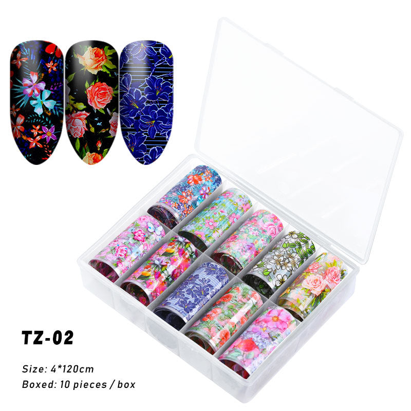 FSMA005 New nail supplies, transfer stickers, star paper, Tibetan style, colorful laser