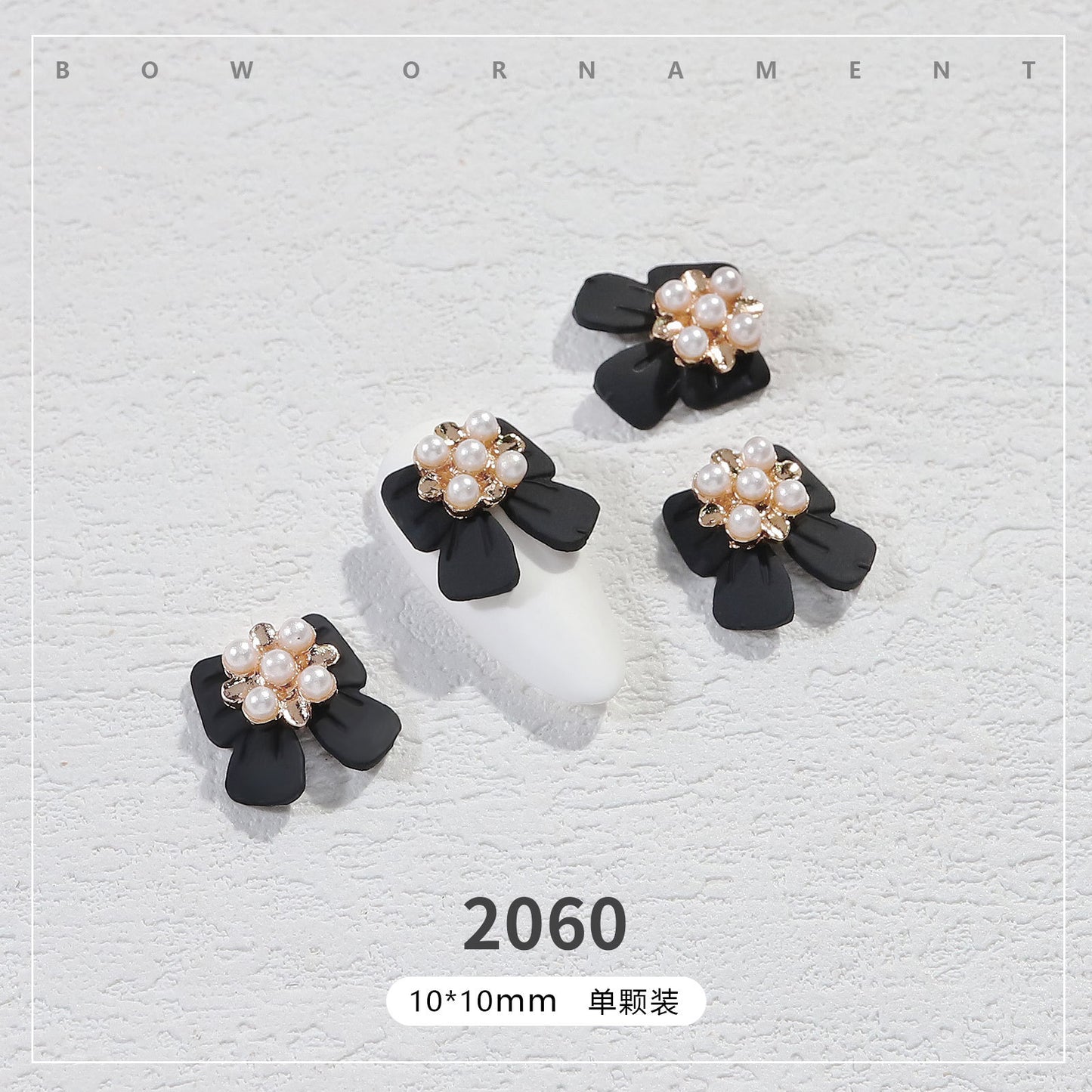 FDMB014 Nail Art Bow, Nail Art Pearl Small Flower, Metal Flower Nail Decoration