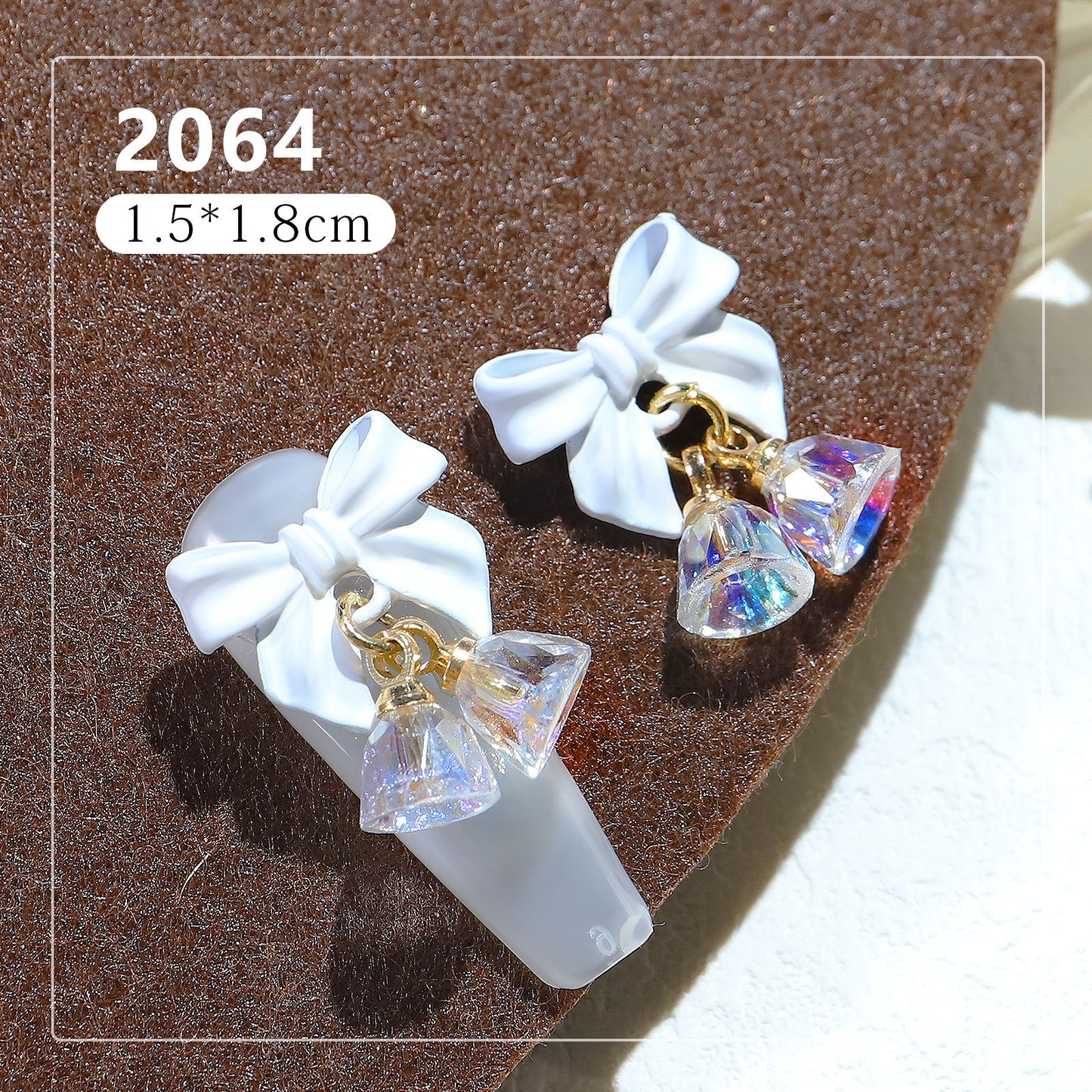 FDMB006 Nail Art Butterfly Crystal Pendant, Aurora Bell Jewelry, Bow Knot Nail Sticker Decoration