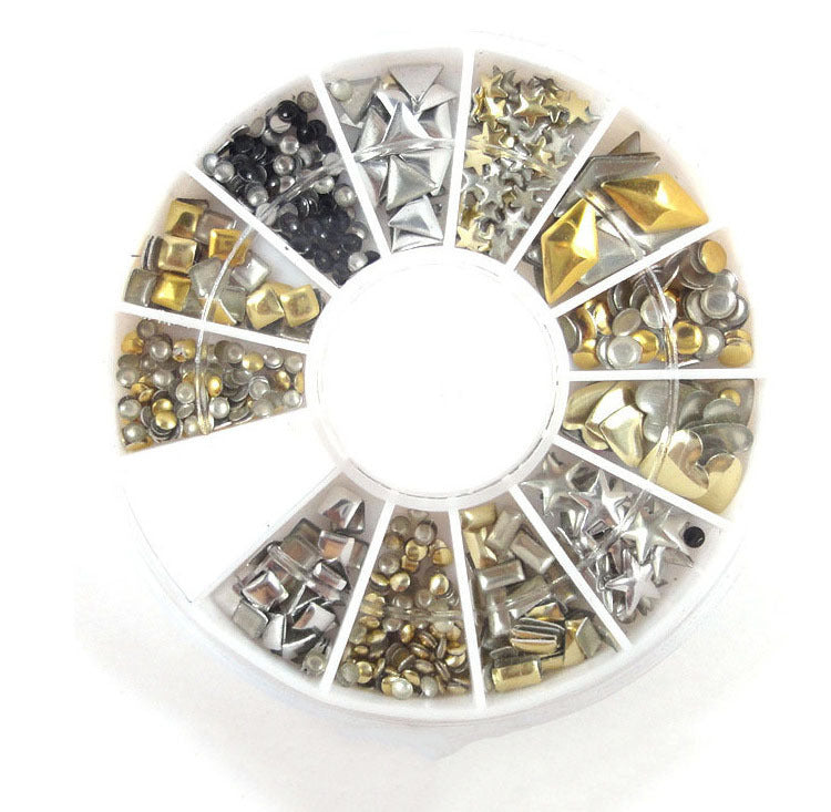 FDME007 Threaded Rivet Jewelry Nail Art Spiral Rivet Hollow Metal Rivet Turntable Collection