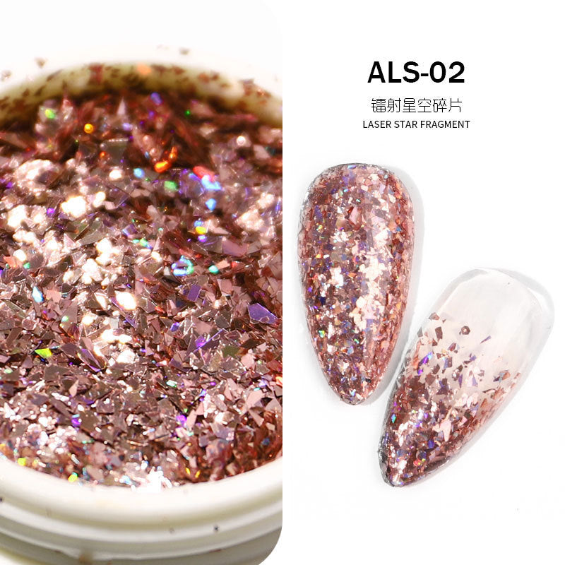 FFMB003 Irregular laser starry sky fragments sequins, nail stickers color-changing glitter