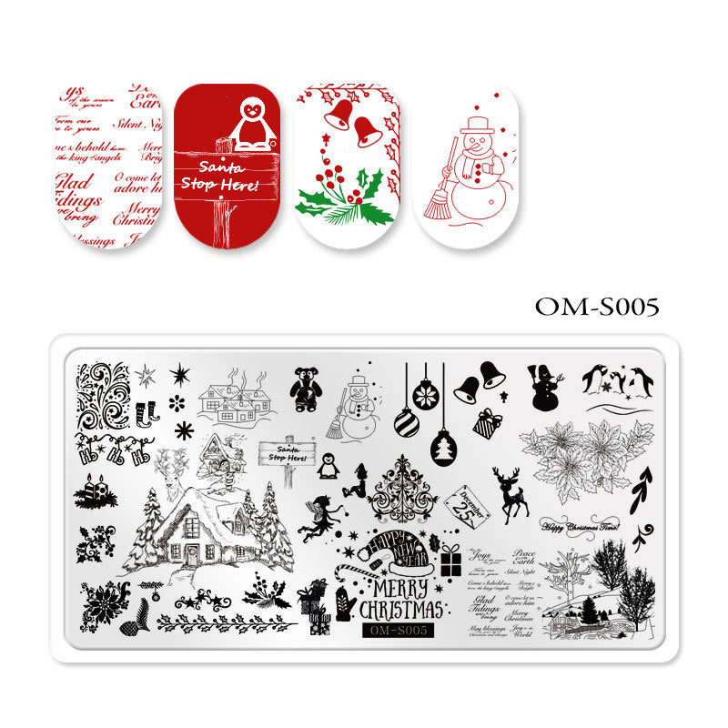 FYMB012 Christmas nail art stencil print template, nail decoration print stencil, painted stencil for paper card packaging