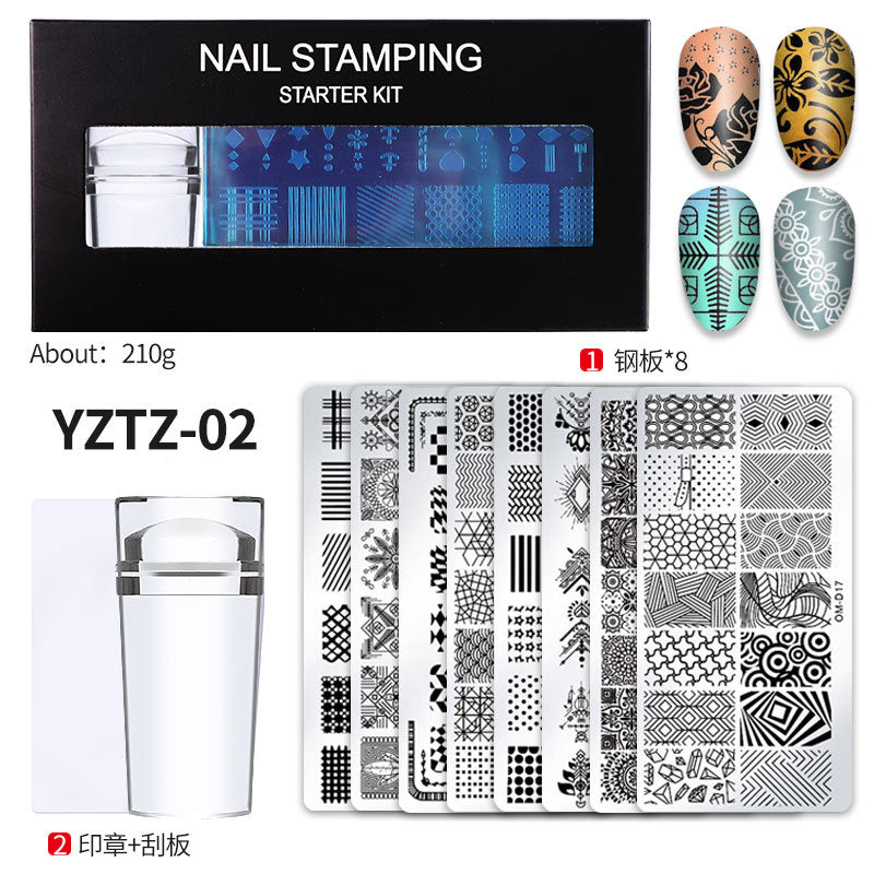 FYMB007 Printing set stamp printing steel plate, nail polish-free painting manicure tools full set, wholesale