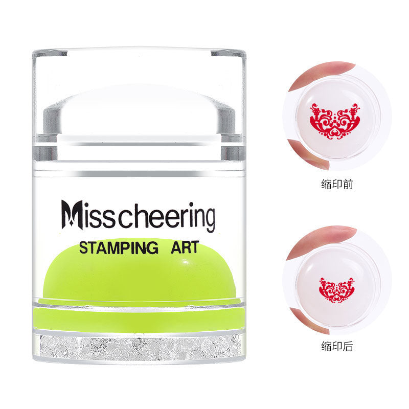 FYMA005 Nail Silicone Stamp, Laser Shrinkage Transparent Large Scraper Silicone Stamp Head, Nail Printing Collection