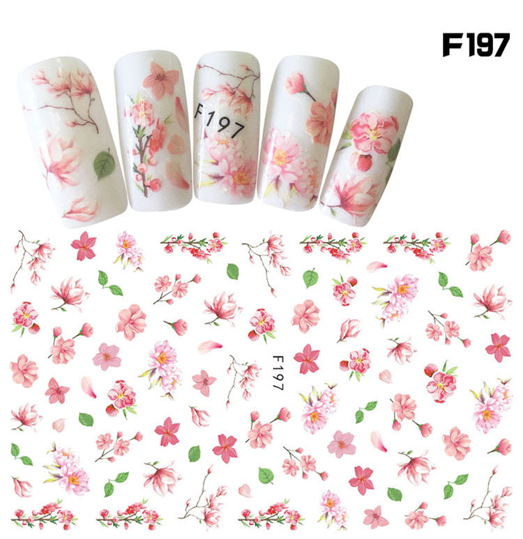 FSMB008 New nail stickers, ink flower 3d nail stickers, large flowers, F series stickers