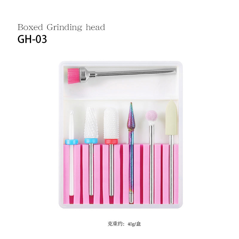 FMT026 New nail art ceramic tungsten steel alloy drill bits set grinding machine polishing tool