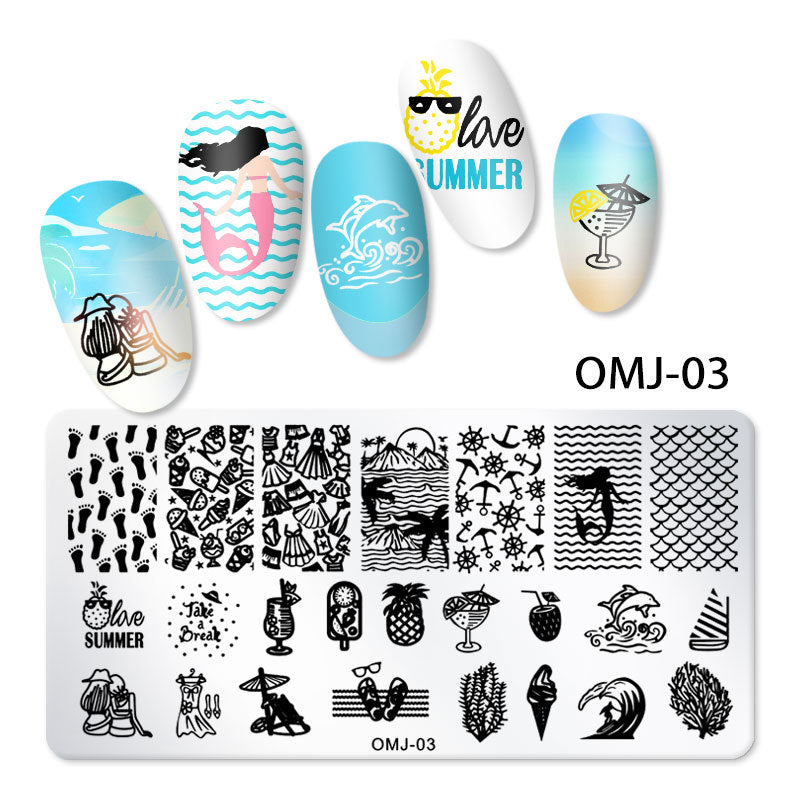 FYMB005 New nail art printing template, Christmas tree butterfly, printed steel plate square template