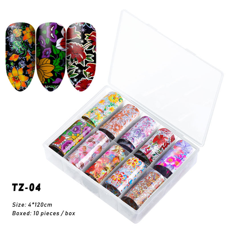 FSMA005 New nail supplies, transfer stickers, star paper, Tibetan style, colorful laser