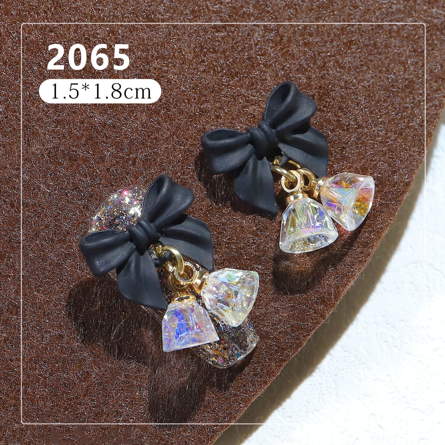 FDMB006 Nail Art Butterfly Crystal Pendant, Aurora Bell Jewelry, Bow Knot Nail Sticker Decoration