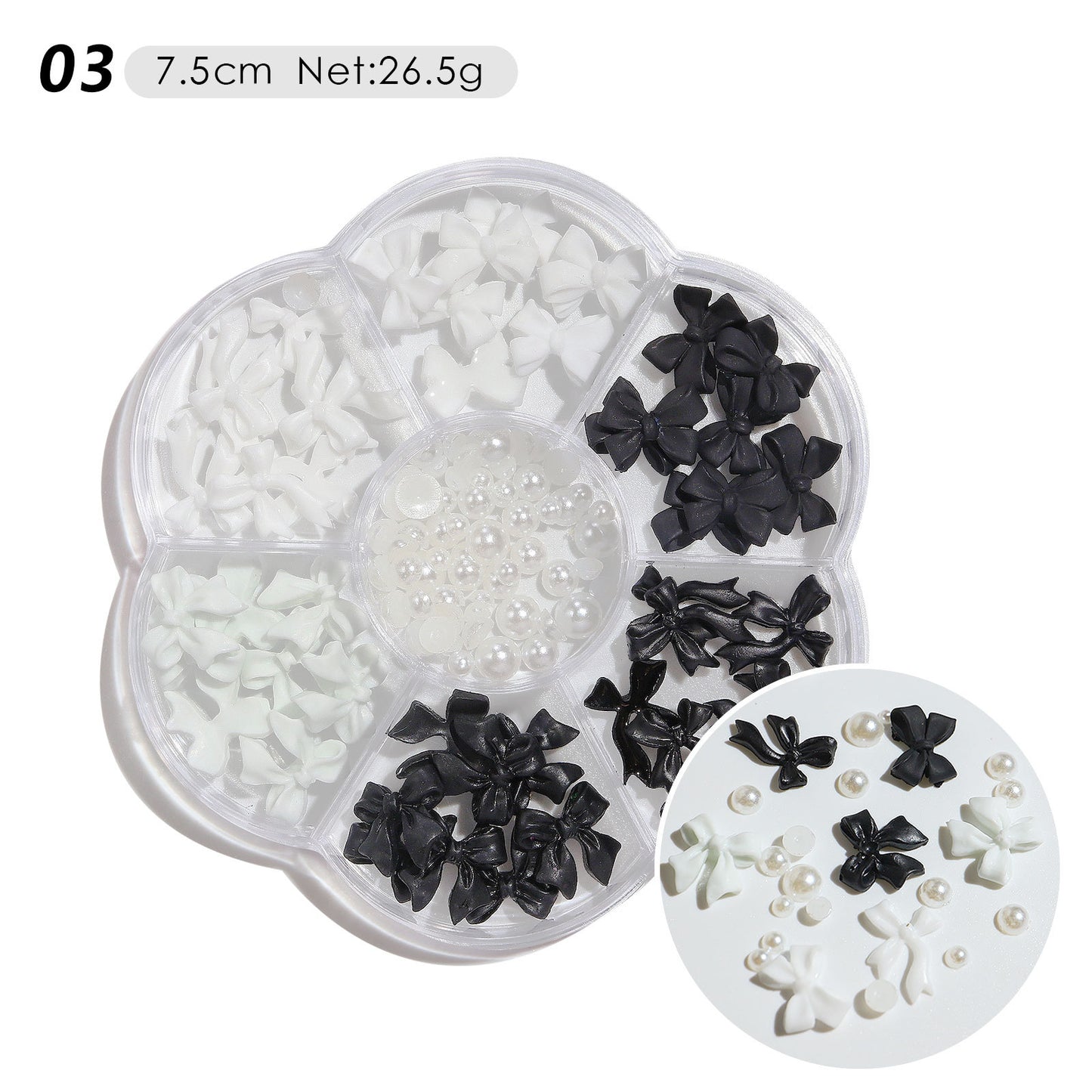 FDMB001 Nail accessories, flower bows, aurora, patch bears, rhinestones, pearl mix, nail decoration, diamond sequins