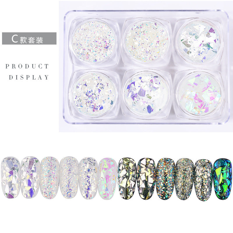 FSMB005 Nail Art Accessories Glass Fragments, New Irregular Gold Foil Tin Foil, Symphony Nail Sequins