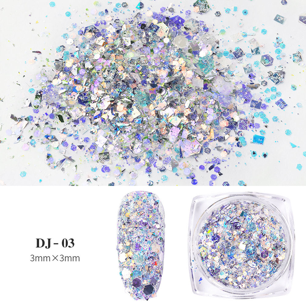 FFMB001 12 shades of light change to onion powder, phantom glitter sequin glitter powder, color-changing sequin size assortment