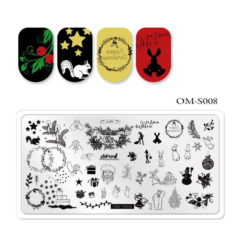 FYMB012 Christmas nail art stencil print template, nail decoration print stencil, painted stencil for paper card packaging