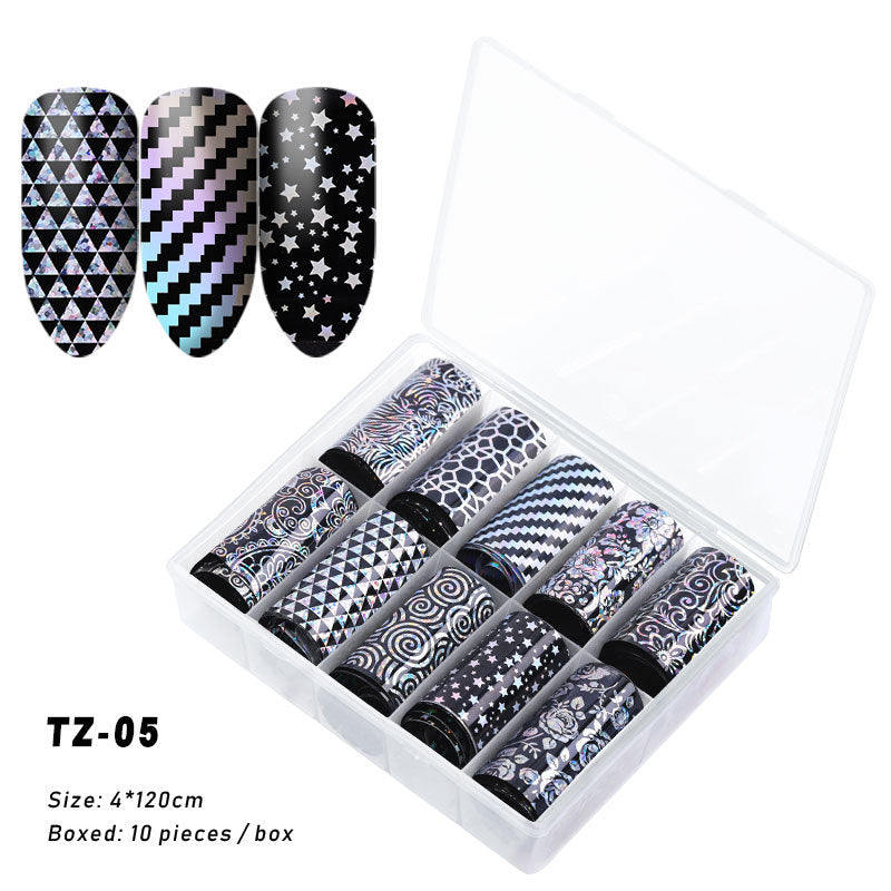 FSMA005 New nail supplies, transfer stickers, star paper, Tibetan style, colorful laser