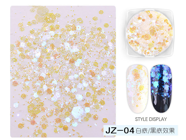 FFMB009 Nail art sequins, super glitter thickness mixed glitter powder, magic combination sequins DIY phototherapy nail decoration