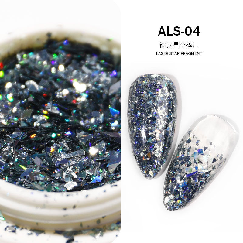 FFMB003 Irregular laser starry sky fragments sequins, nail stickers color-changing glitter