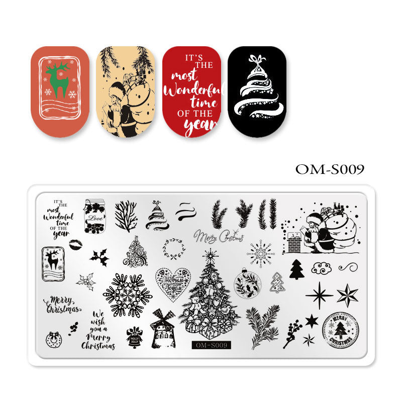 FYMB012 Christmas nail art stencil print template, nail decoration print stencil, painted stencil for paper card packaging