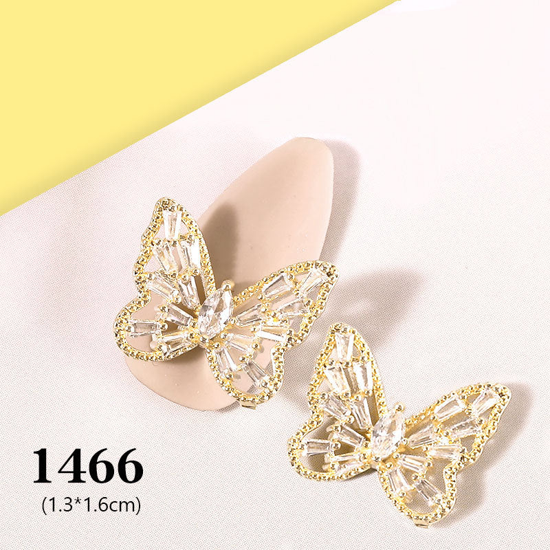 FDMB002 Butterfly ornaments for nail art, three-dimensional super flash rhinestones, new nail decorations, opal, bows, zircon diamonds