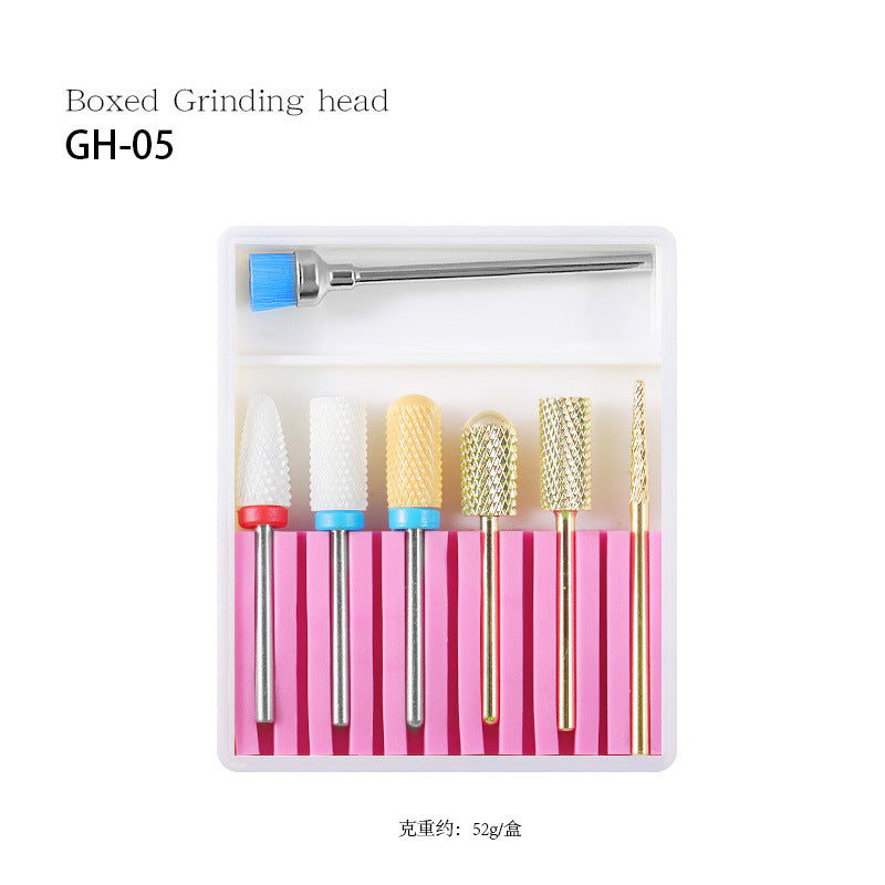 FMT026 New nail art ceramic tungsten steel alloy drill bits set grinding machine polishing tool