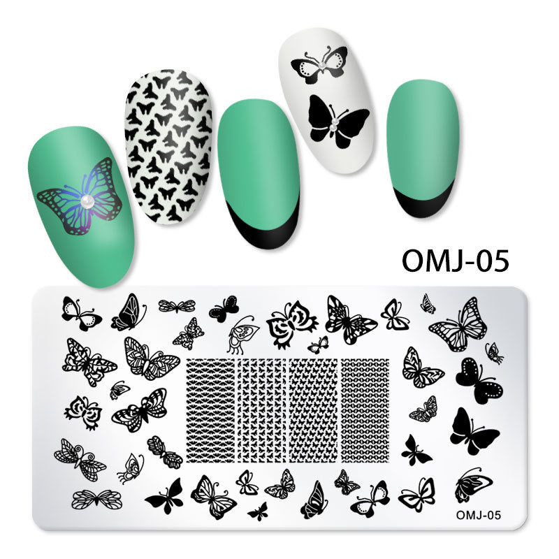 FYMB005 New nail art printing template, Christmas tree butterfly, printed steel plate square template