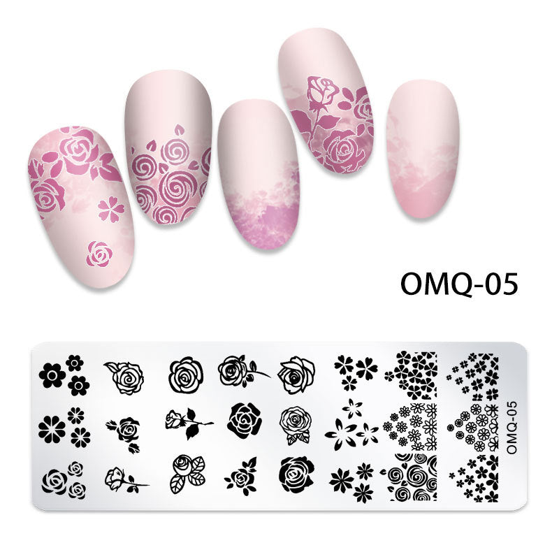 FYMB003 Nail Art Print Template ,Marbled,Christmas Snowflake Nail Art Print Plate