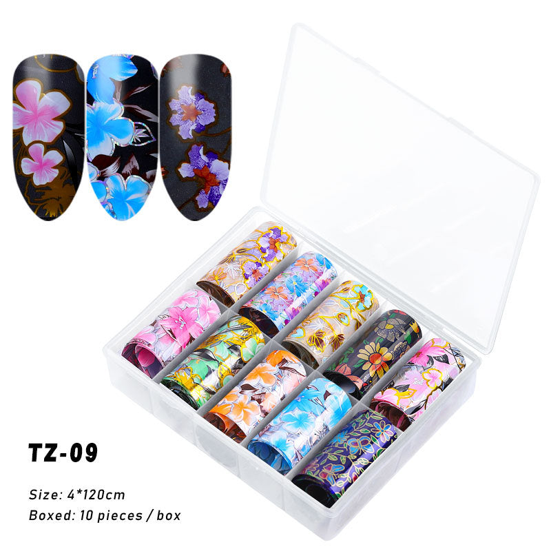 FSMA005 New nail supplies, transfer stickers, star paper, Tibetan style, colorful laser