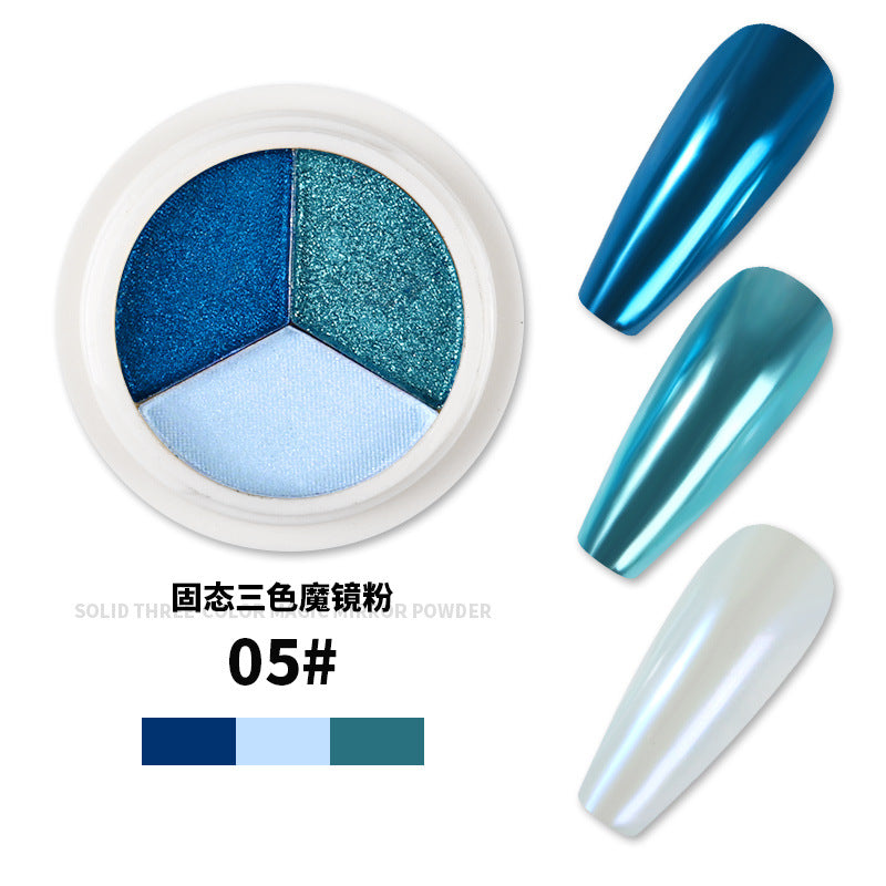 FFMA010 New nail three-color solid magic mirror powder, super bright powder, nail mirror powder, titanium powder