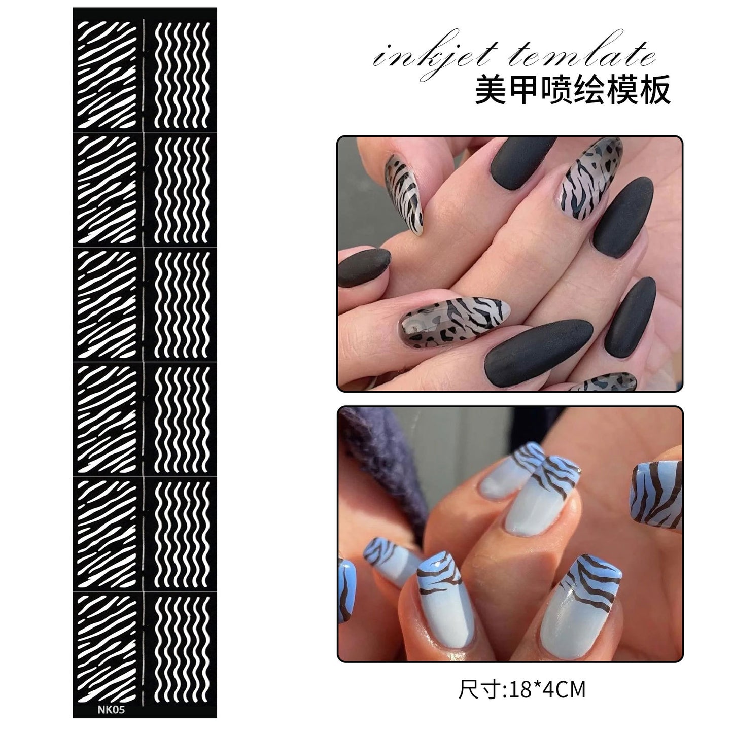 FSMB004 New nail art, long hollow, nail spray template, DIY hand-painted nail stickers, hollow nail decals