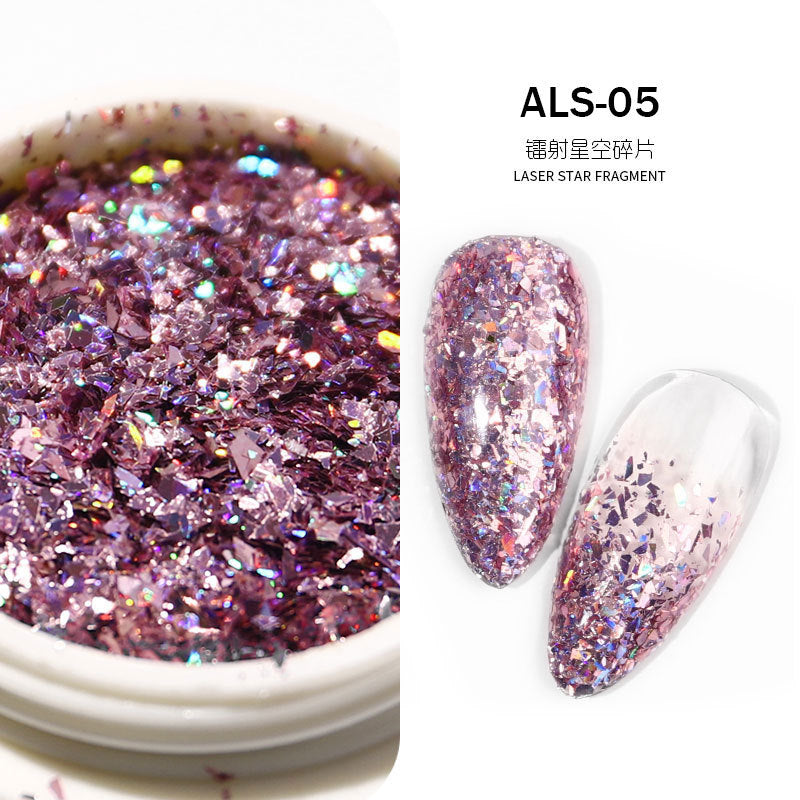 FFMB003 Irregular laser starry sky fragments sequins, nail stickers color-changing glitter