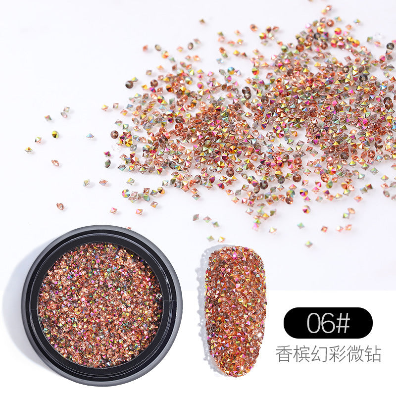 FDMC021 Nail Art Jewelry Nail Sequin Beads, Crystal Sand Micro Beads Micro Diamonds Tip Bottom Diamond Jewelry Diamonds