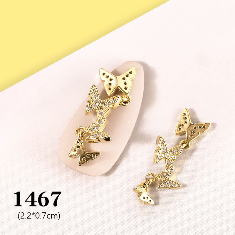 FDMB002 Butterfly ornaments for nail art, three-dimensional super flash rhinestones, new nail decorations, opal, bows, zircon diamonds