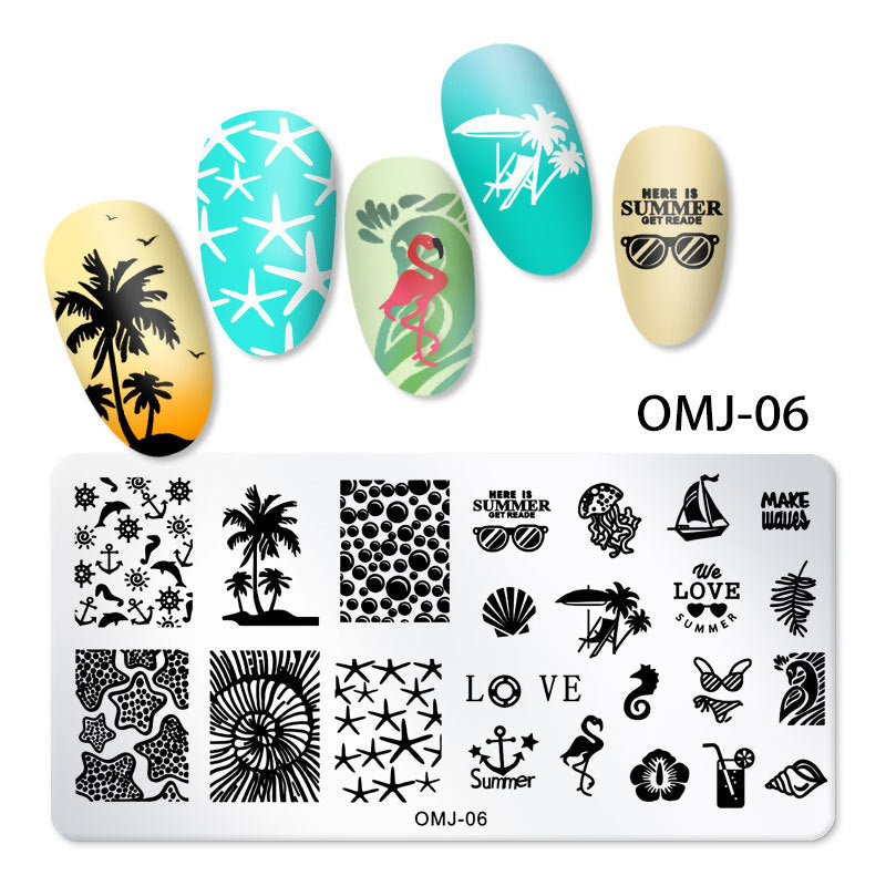 FYMB005 New nail art printing template, Christmas tree butterfly, printed steel plate square template