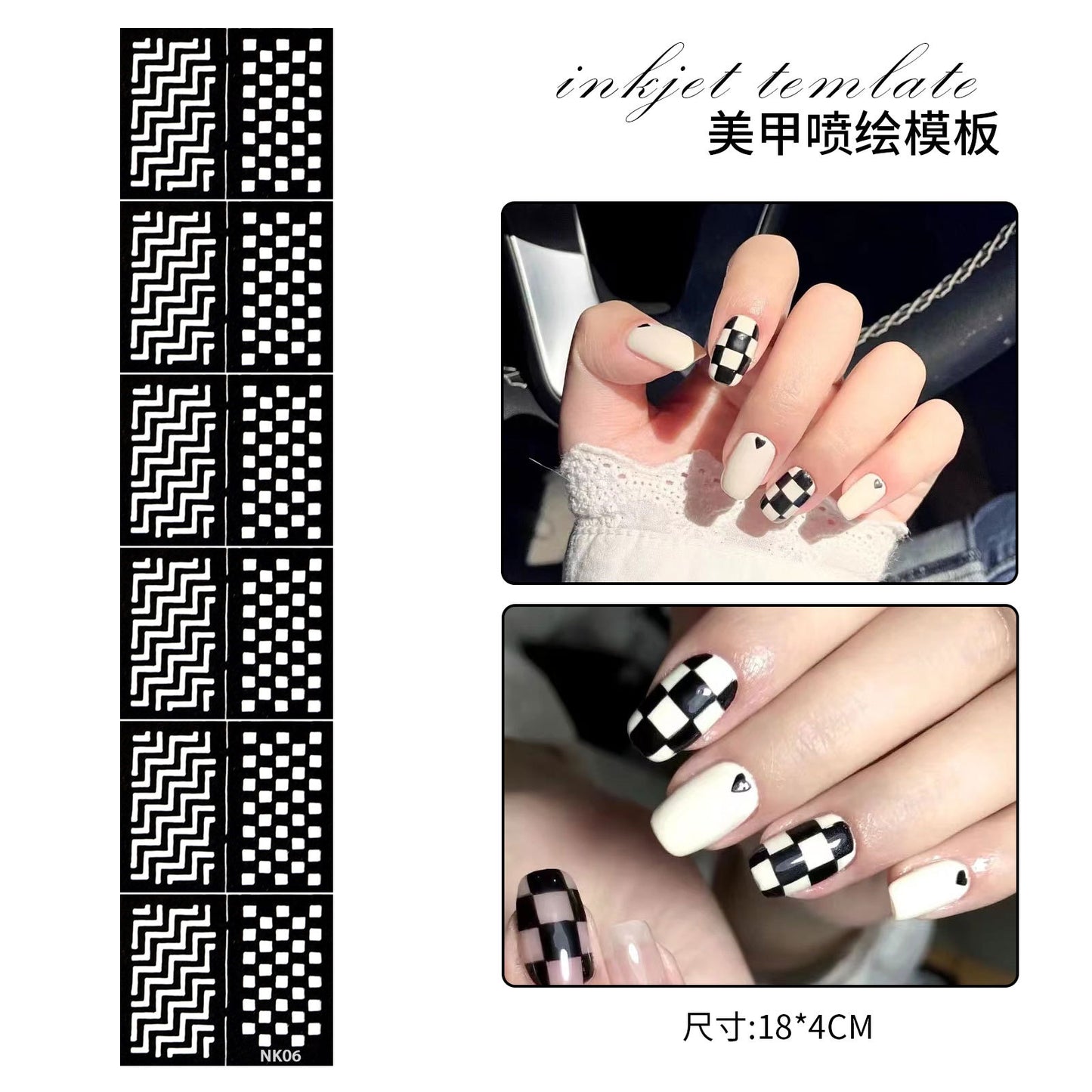 FSMB004 New nail art, long hollow, nail spray template, DIY hand-painted nail stickers, hollow nail decals