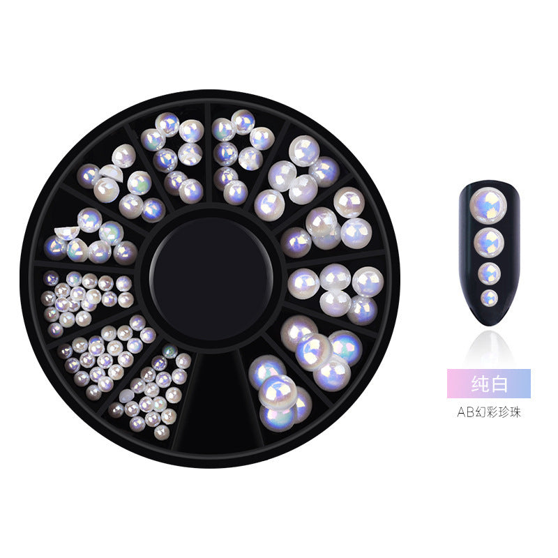 FDME008 Nail decoration turntable, edging pearl AB color nail turntable pearl disc collection