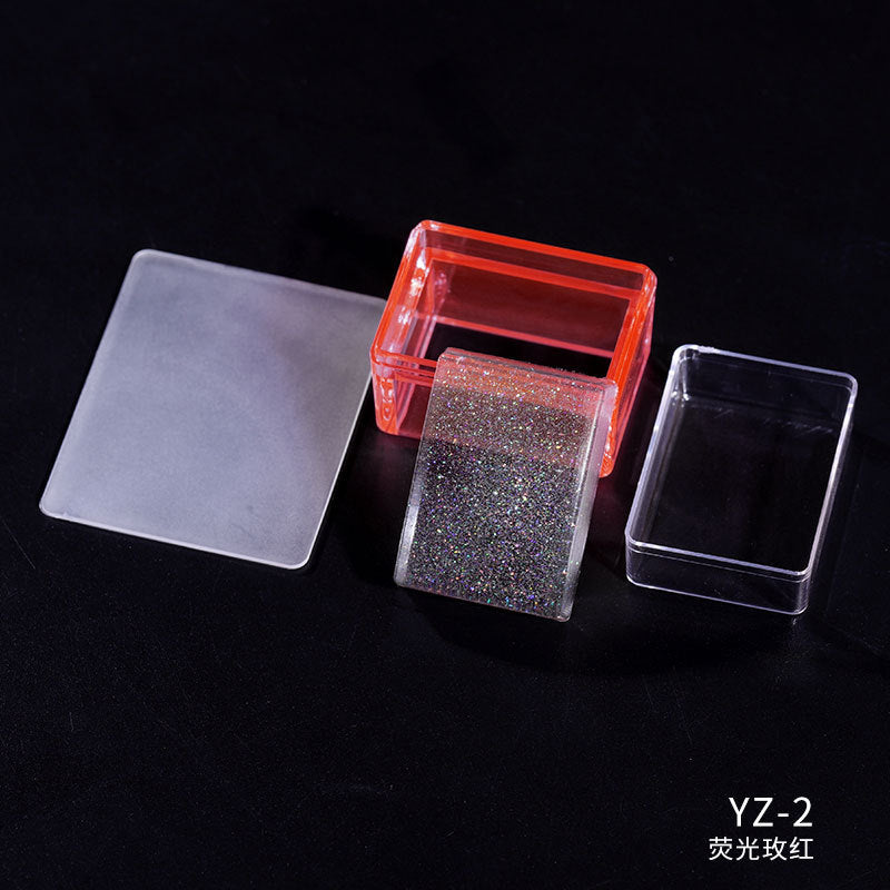 FYMA005 Nail Silicone Stamp, Laser Shrinkage Transparent Large Scraper Silicone Stamp Head, Nail Printing Collection