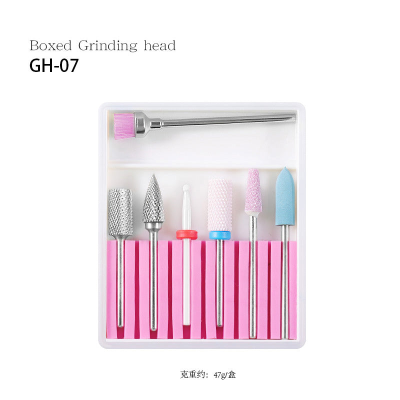 FMT026 New nail art ceramic tungsten steel alloy drill bits set grinding machine polishing tool